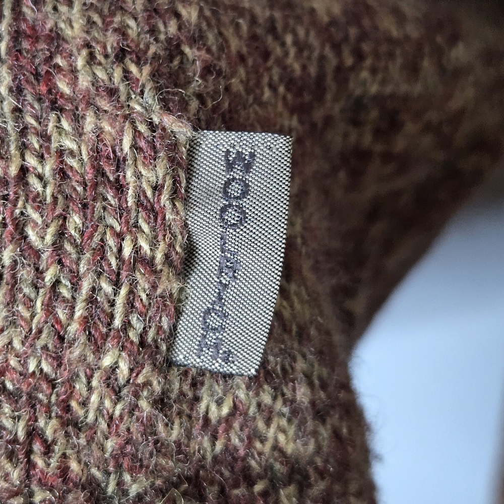 Woolrich Brown Long Sleeve Mustang Heather Wool Blend Henley Sweater Men's Large - Picture 10 of 11